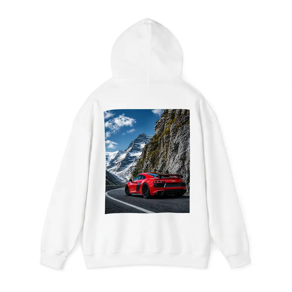 Red Audi R8 Mountain Alpine Road – Hoodies