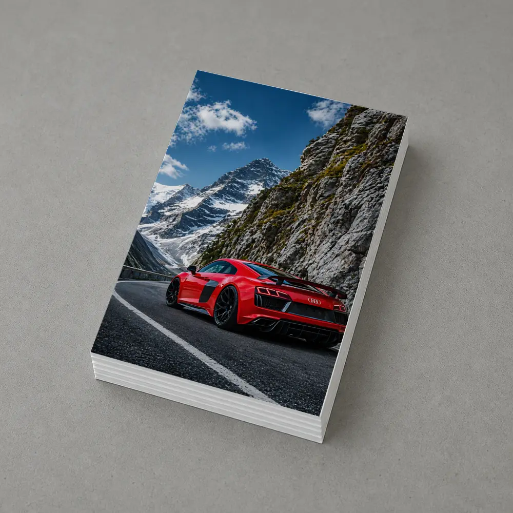 Red Audi R8 Mountain Alpine Road – Postcards