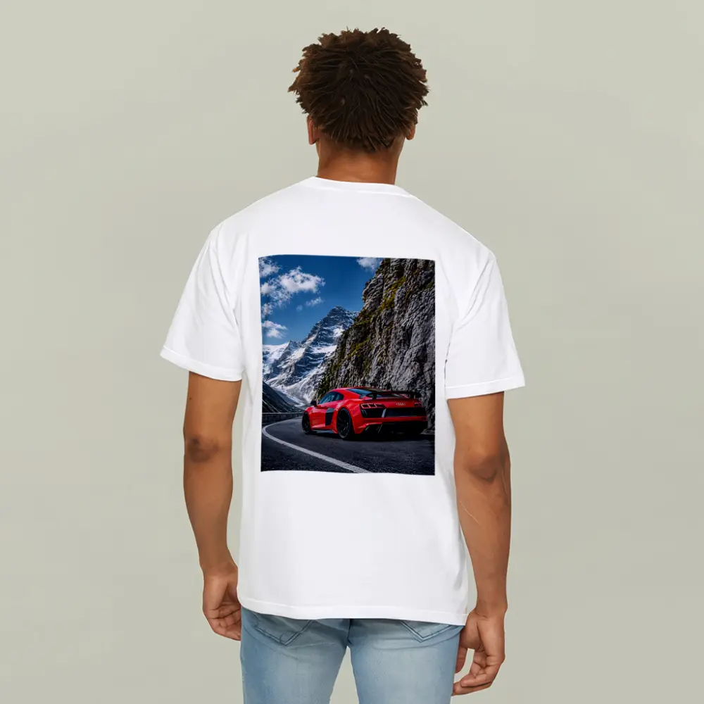Red Audi R8 Mountain Alpine Road – T-Shirts