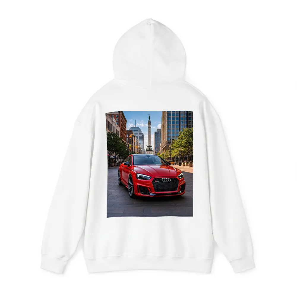 Red Audi RS5 Downtown City Street – Hoodies
