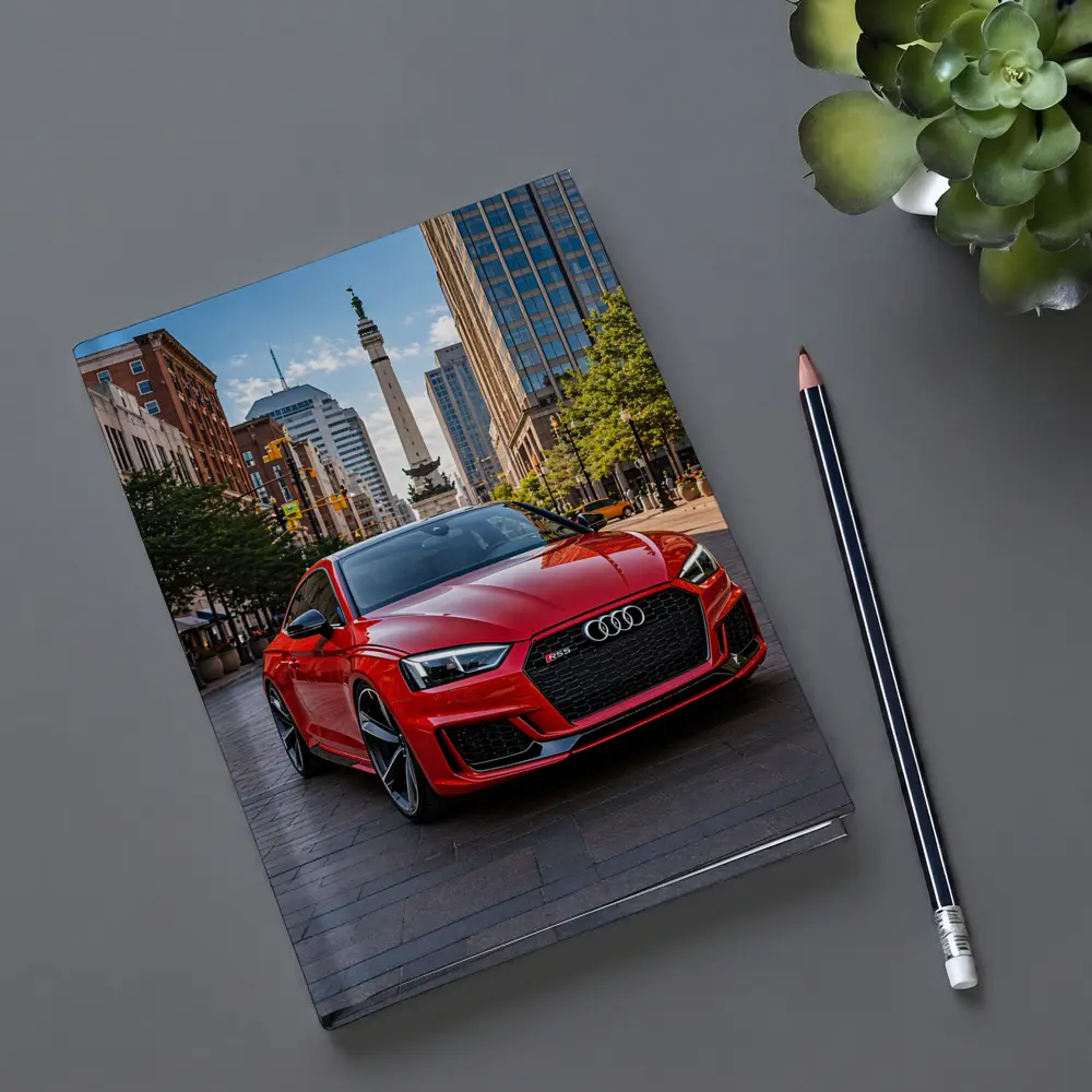 Red Audi RS5 Downtown City Street – Notebooks