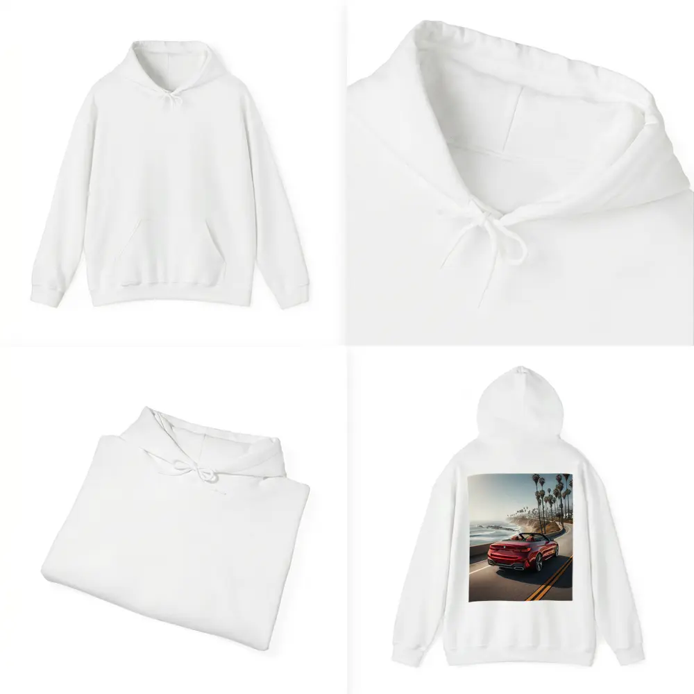 Red BMW M4 Convertible Coastal Highway Drive – Hoodies