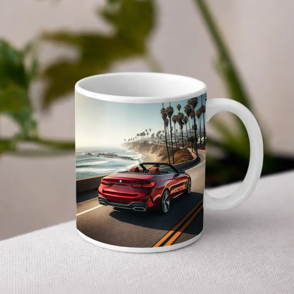 Red BMW M4 Convertible Coastal Highway Drive – Mugs