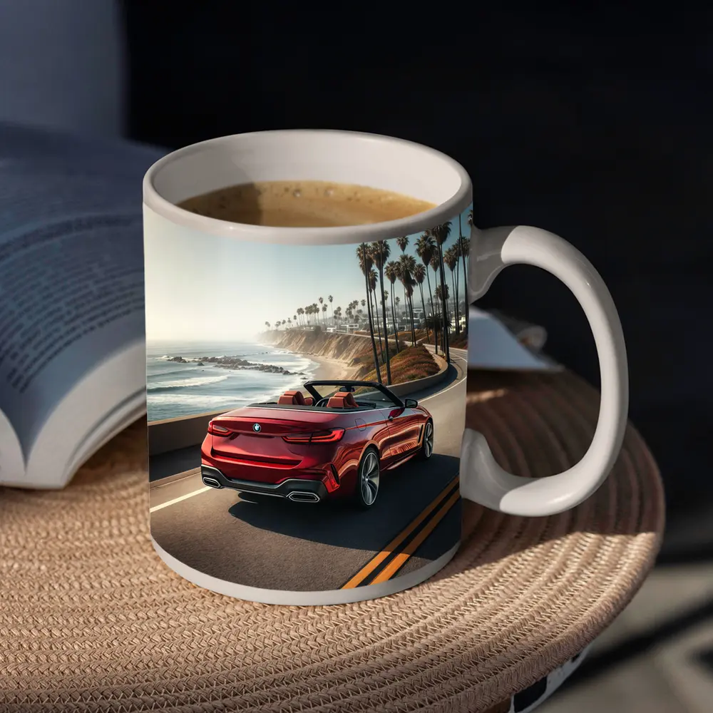 Red BMW M4 Convertible Coastal Highway Drive – Mugs