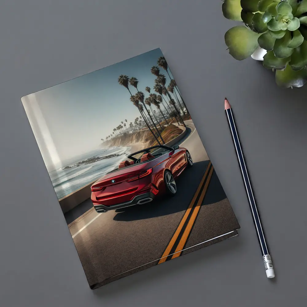 Red BMW M4 Convertible Coastal Highway Drive – Notebooks