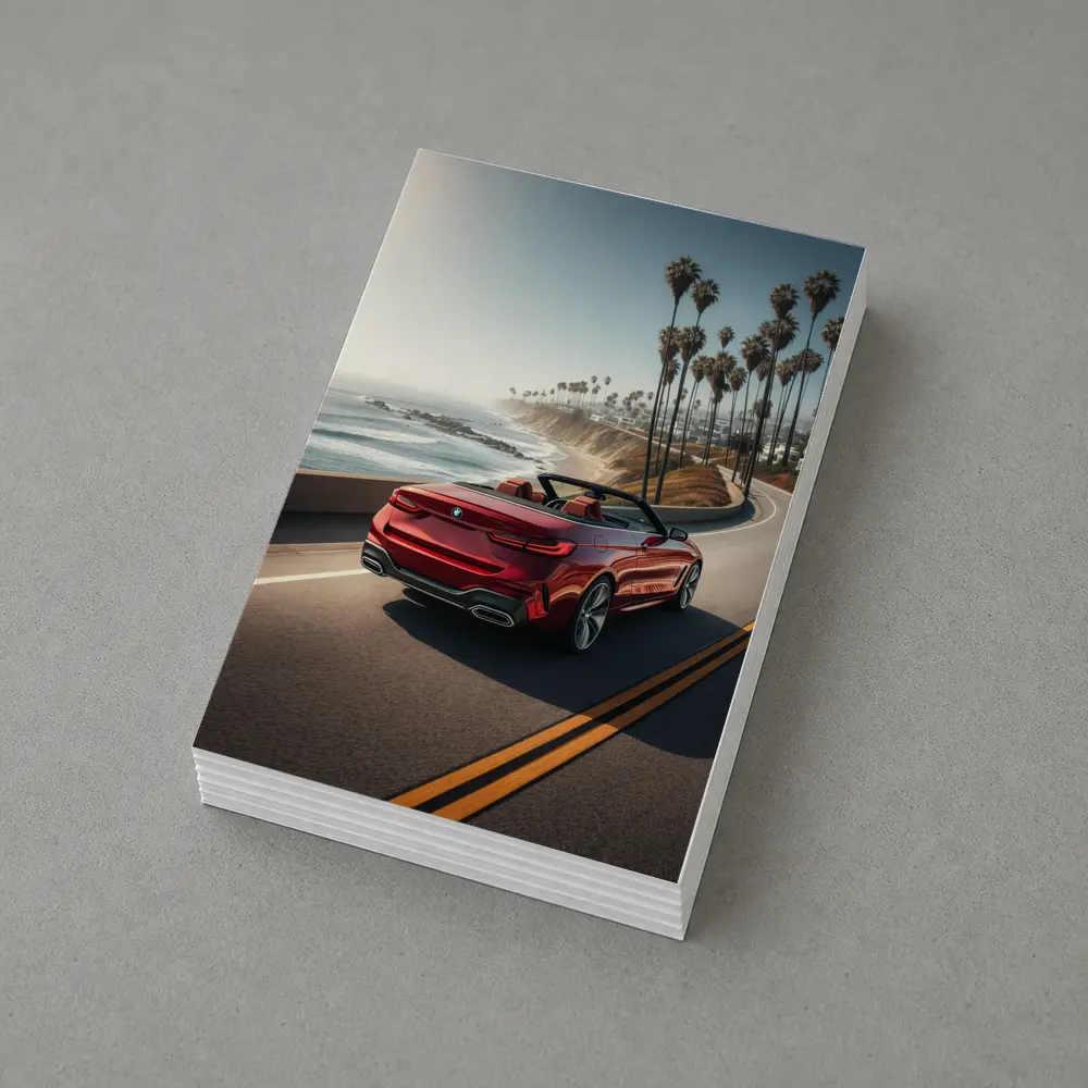 Red BMW M4 Convertible Coastal Highway Drive – Postcards