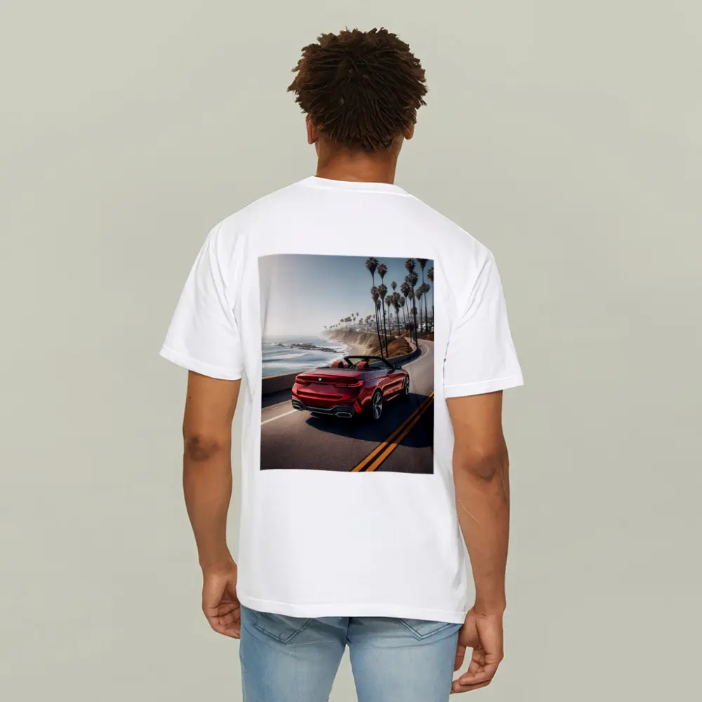 Red BMW M4 Convertible Coastal Highway Drive – T-Shirts