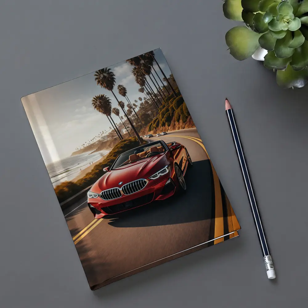 Red BMW 8 Series Convertible Coastal Drive – Notebooks