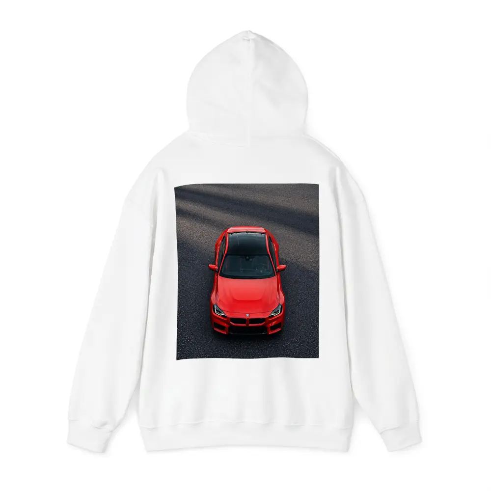 Red BMW M2 Shot From Above Asphalt – Hoodies