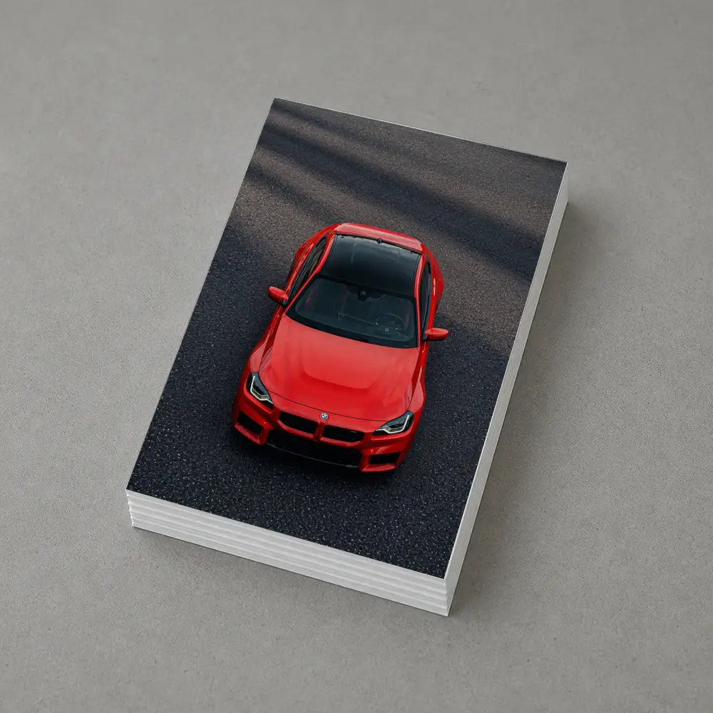 Red BMW M2 Shot From Above Asphalt – Postcards