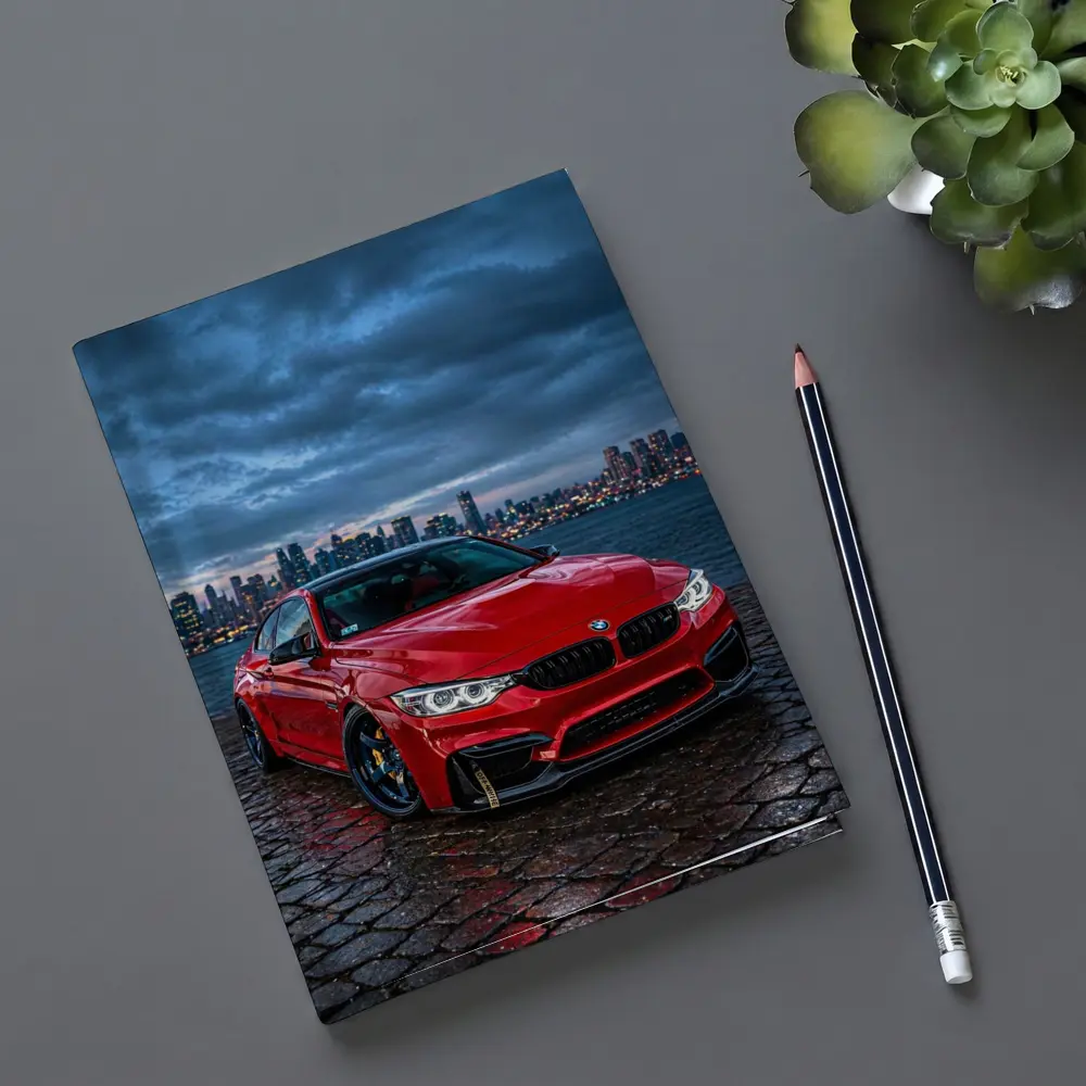 Red BMW M4 City Skyline Dusk – Notebooks