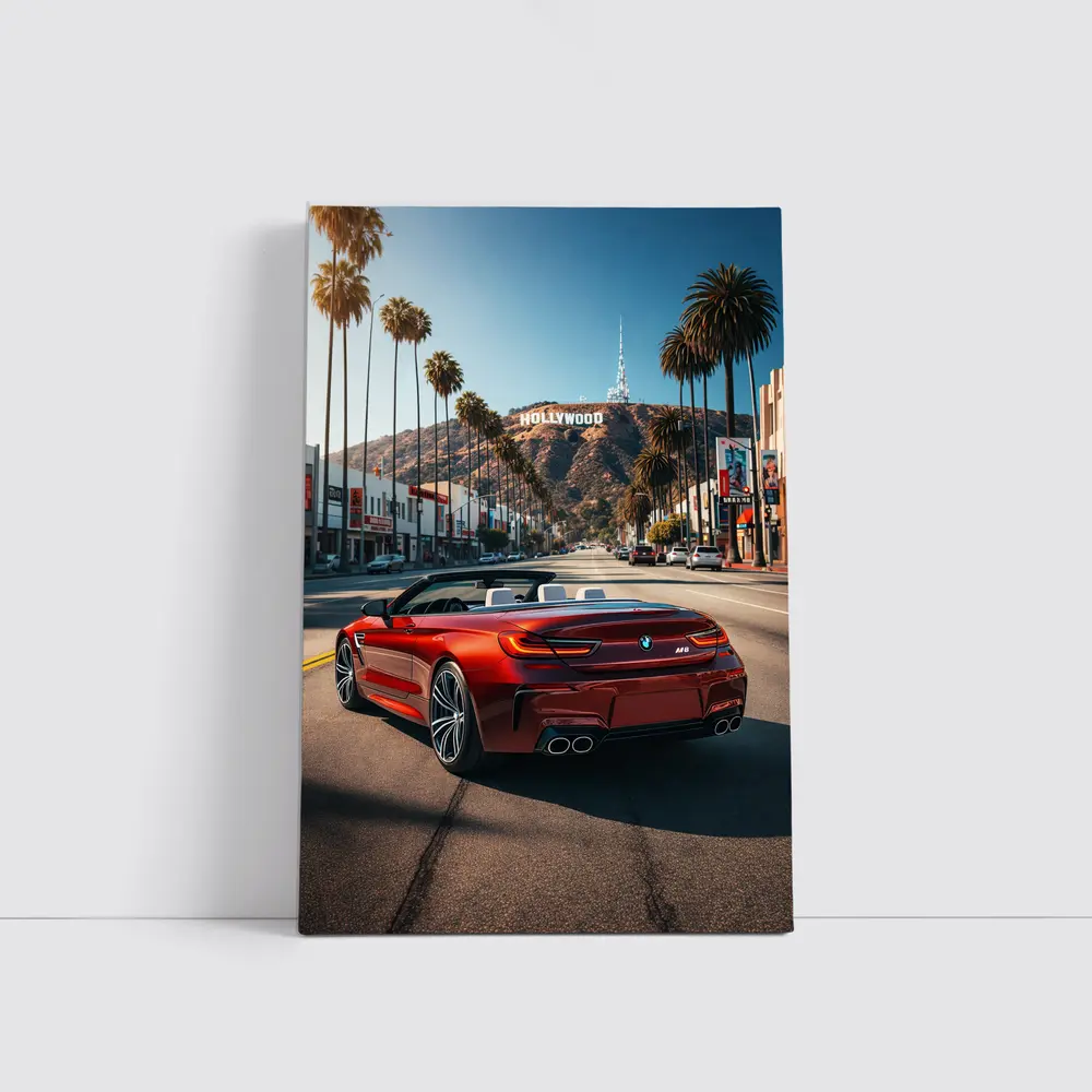 BMW M6 Convertible Red Hollywood Boulevard – Wall Art