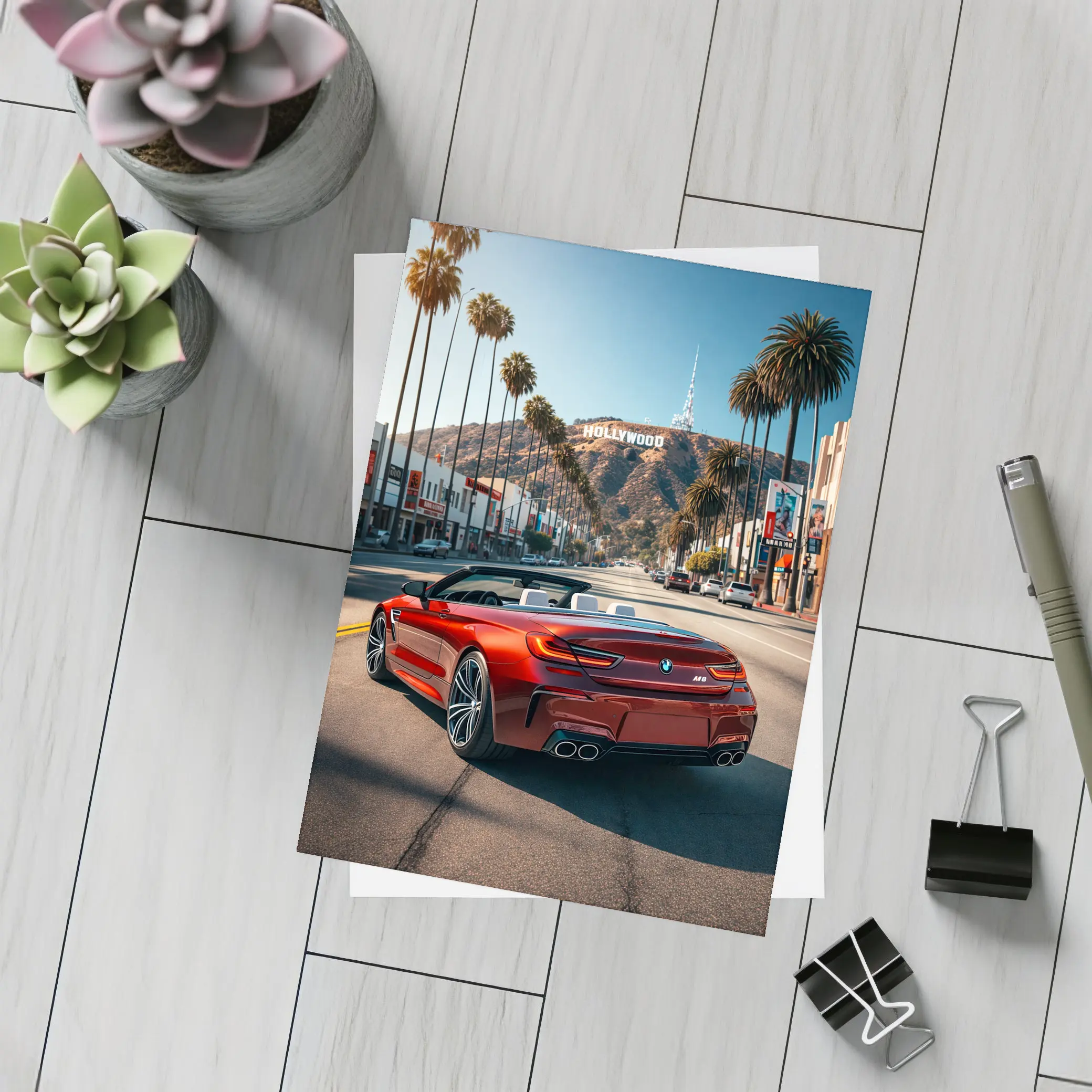 BMW M6 Convertible Red Hollywood Boulevard – Postcards