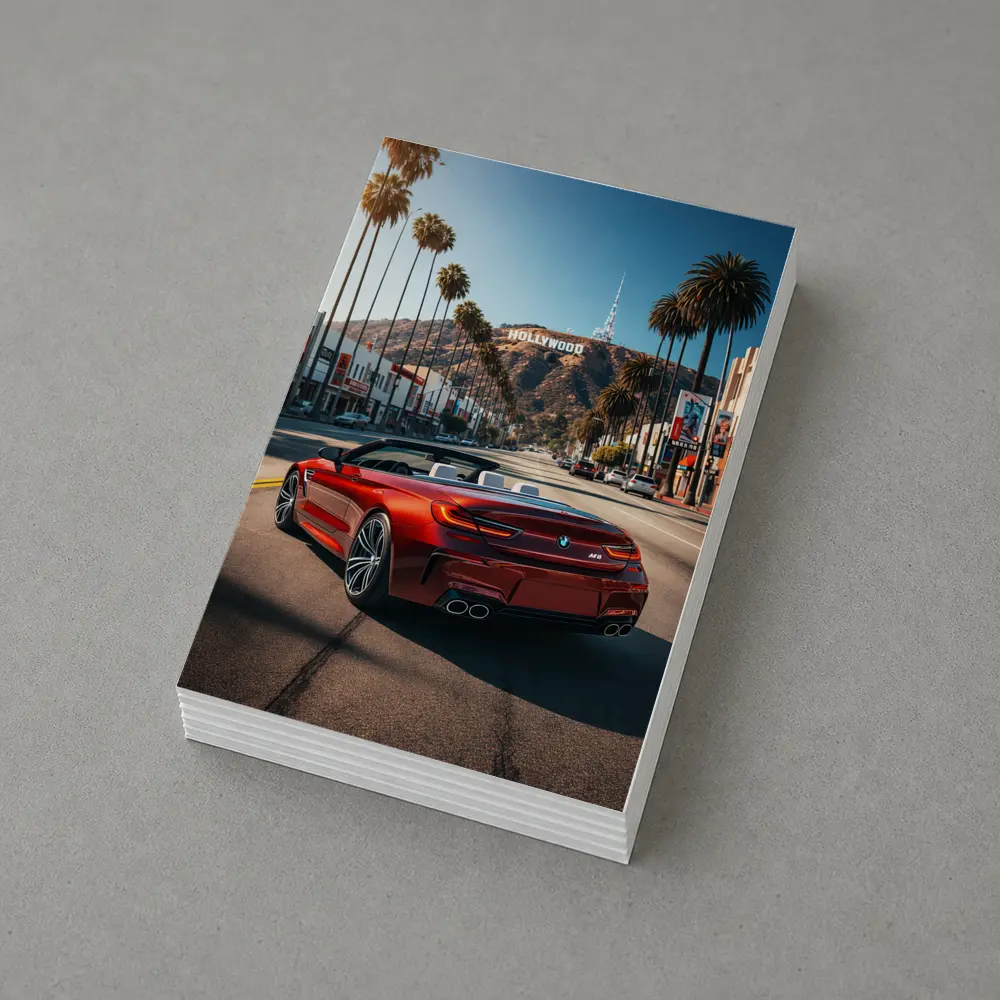 BMW M6 Convertible Red Hollywood Boulevard – Postcards