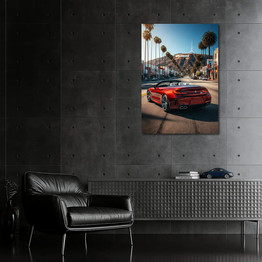 BMW M6 Convertible Red Hollywood Boulevard – Wall Art