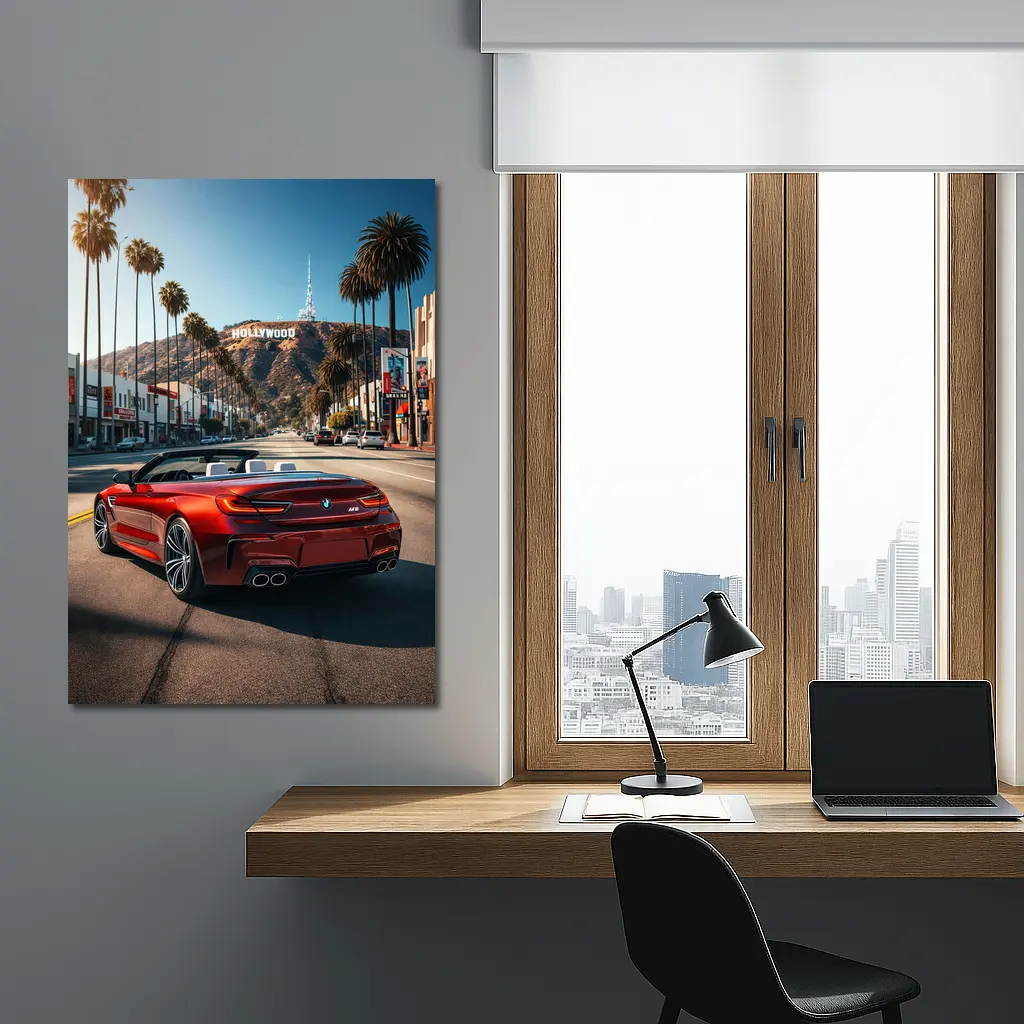 BMW M6 Convertible Red Hollywood Boulevard – Wall Art
