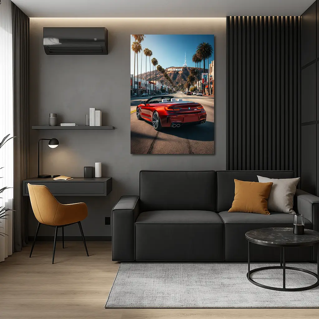 BMW M6 Convertible Red Hollywood Boulevard – Wall Art