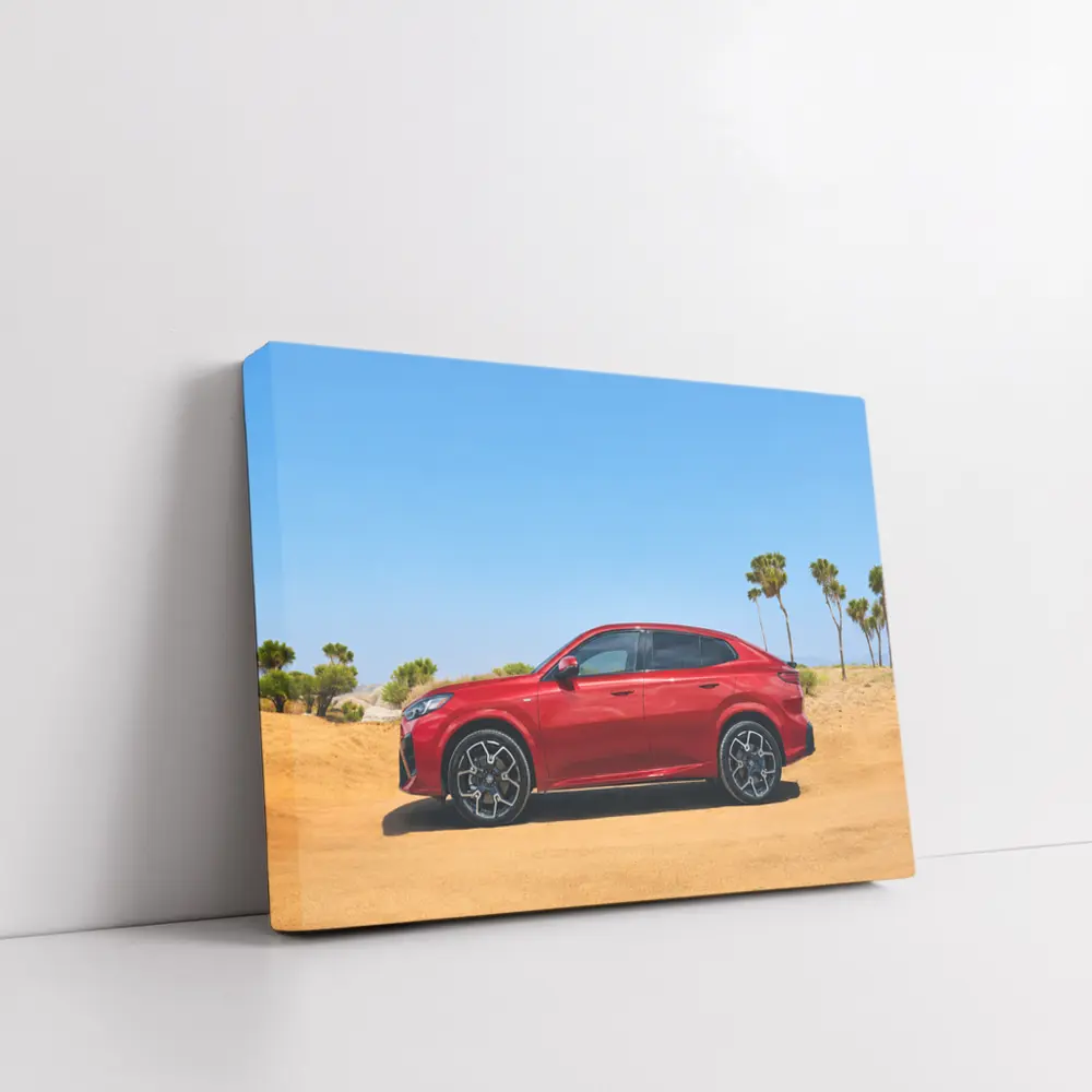 Red BMW X4 Desert Sandy Landscape – Wall Art