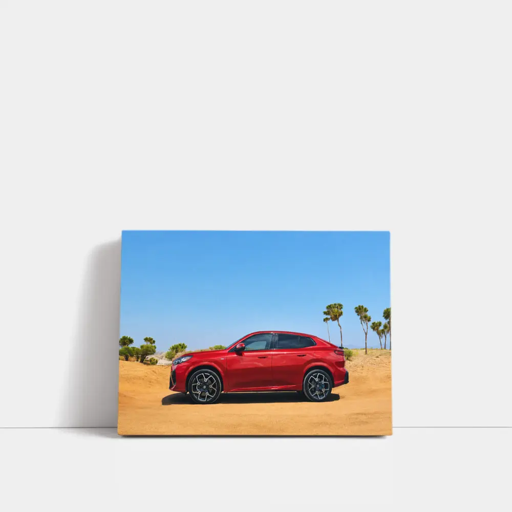 Red BMW X4 Desert Sandy Landscape – Wall Art