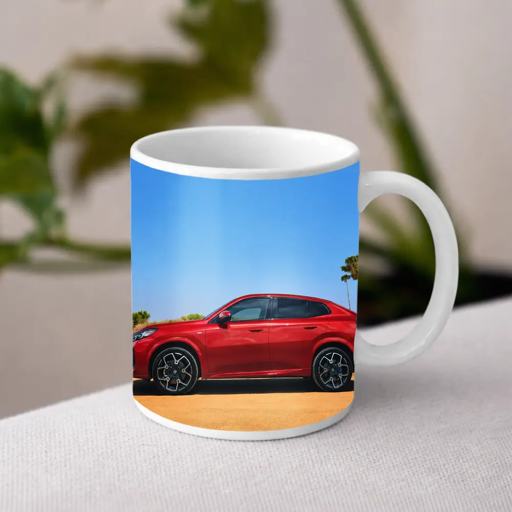 Red BMW X4 Desert Sandy Landscape – Mugs