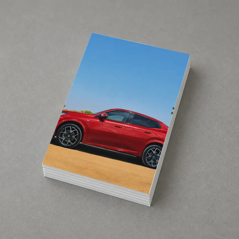 Red BMW X4 Desert Sandy Landscape – Postcards