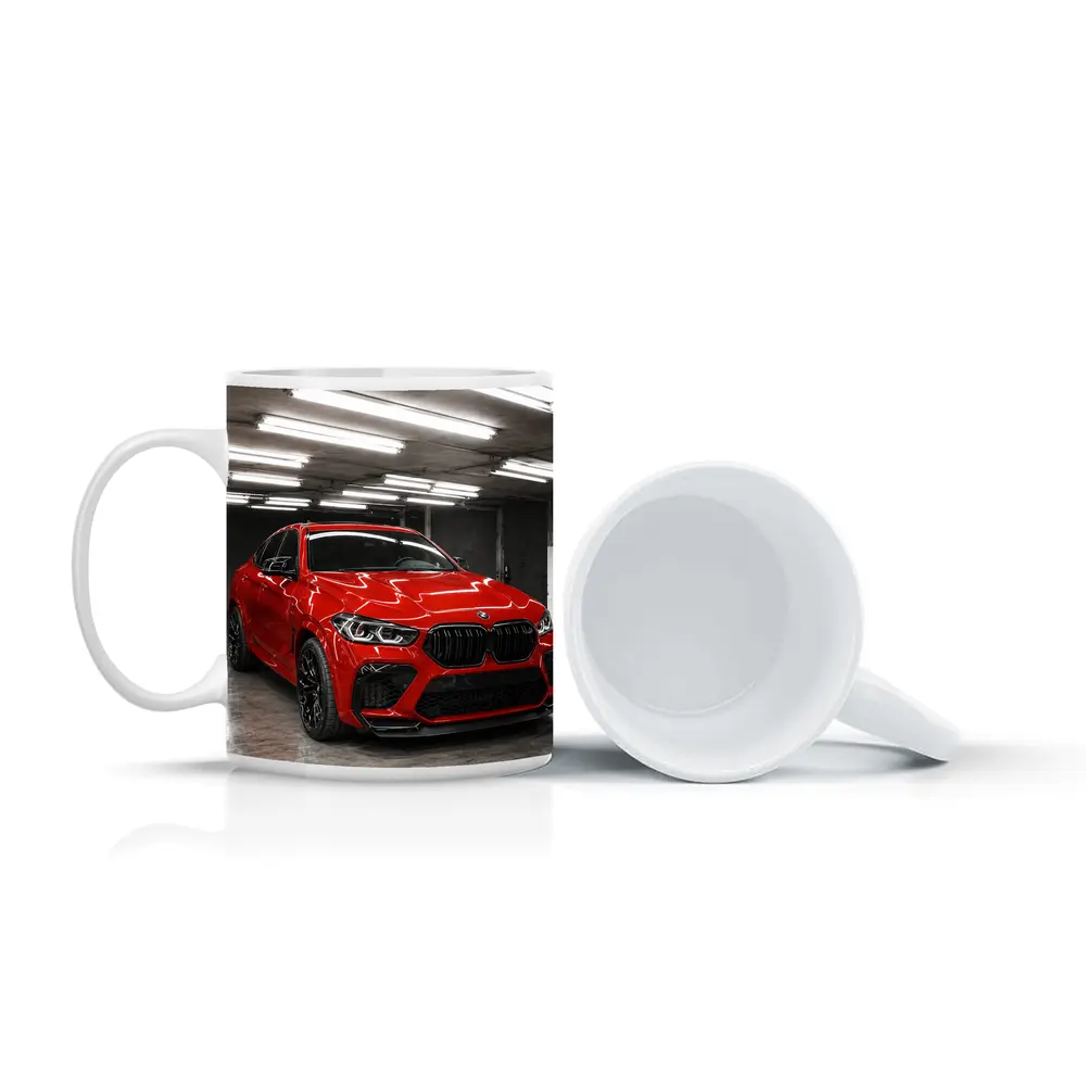 Red BMW X6 M Parked In Garage – Mugs
