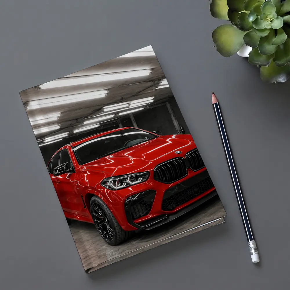 Red BMW X6 M Parked In Garage – Notebooks