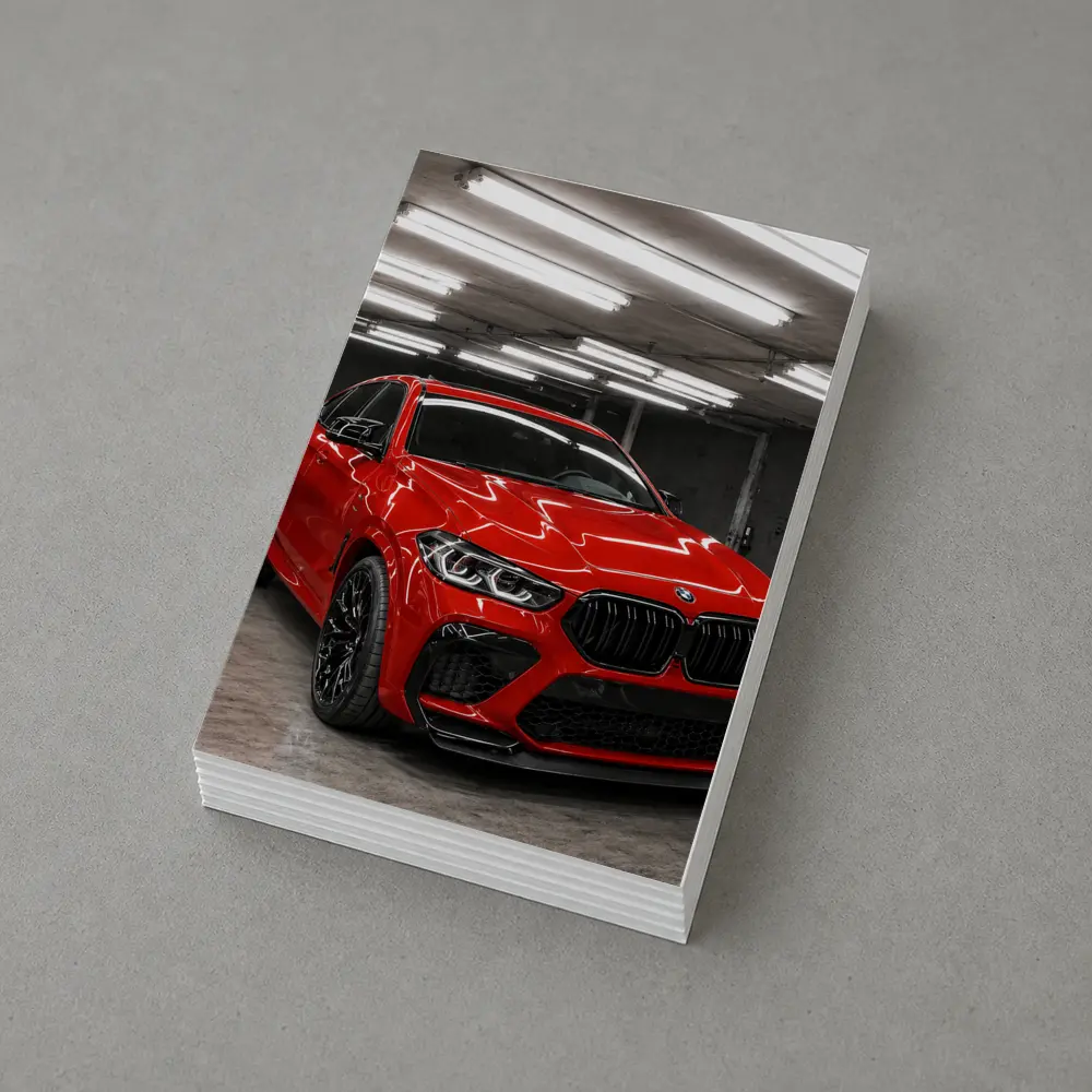 Red BMW X6 M Parked In Garage – Postcards