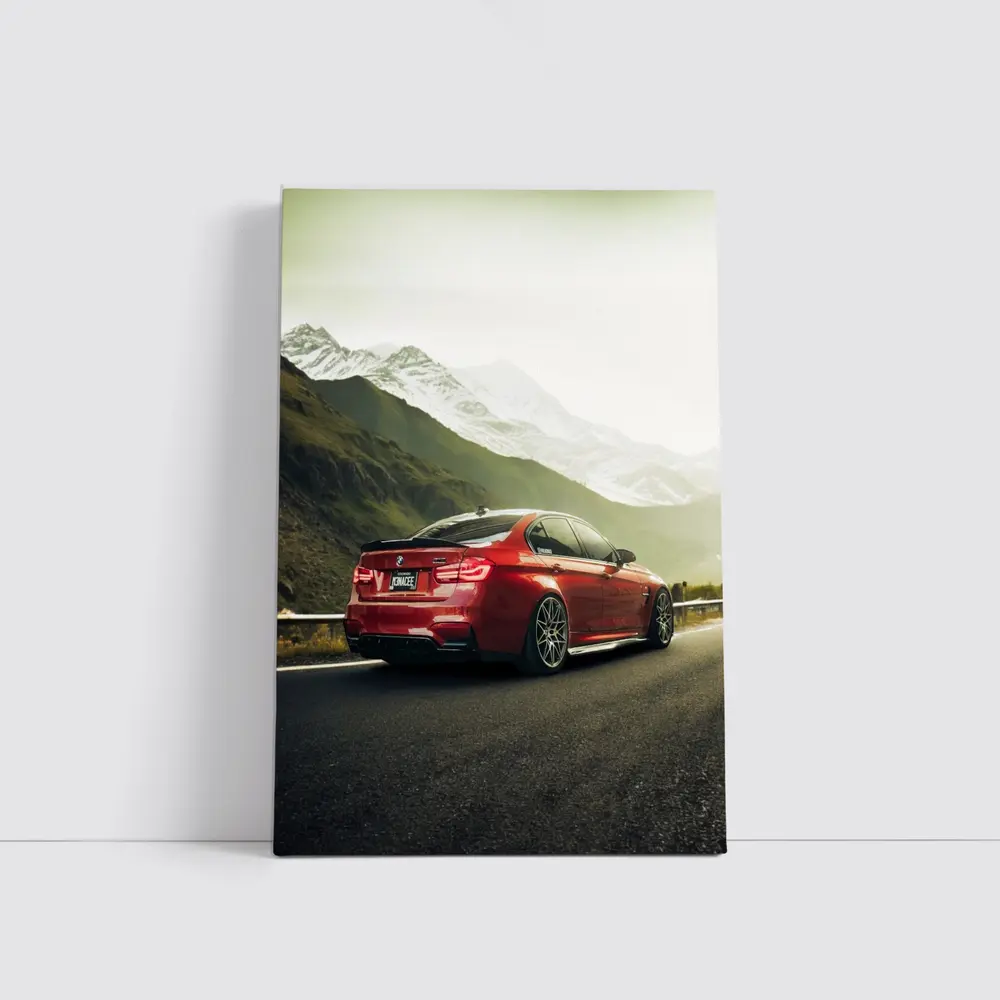 Red BMW M3 F80 Mountain Road Shot – Wall Art