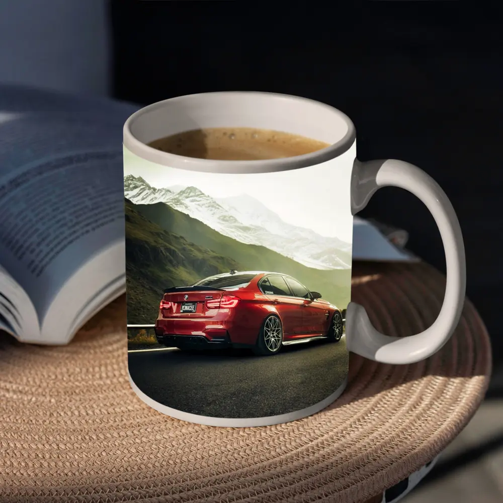 Red BMW M3 F80 Mountain Road Shot – Mugs