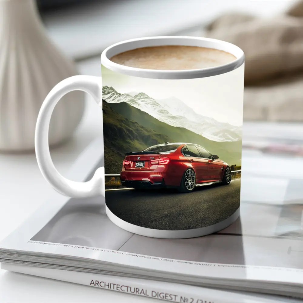 Red BMW M3 F80 Mountain Road Shot – Mugs