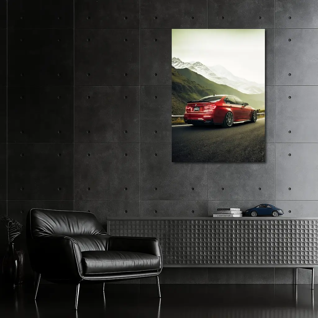 Red BMW M3 F80 Mountain Road Shot – Wall Art