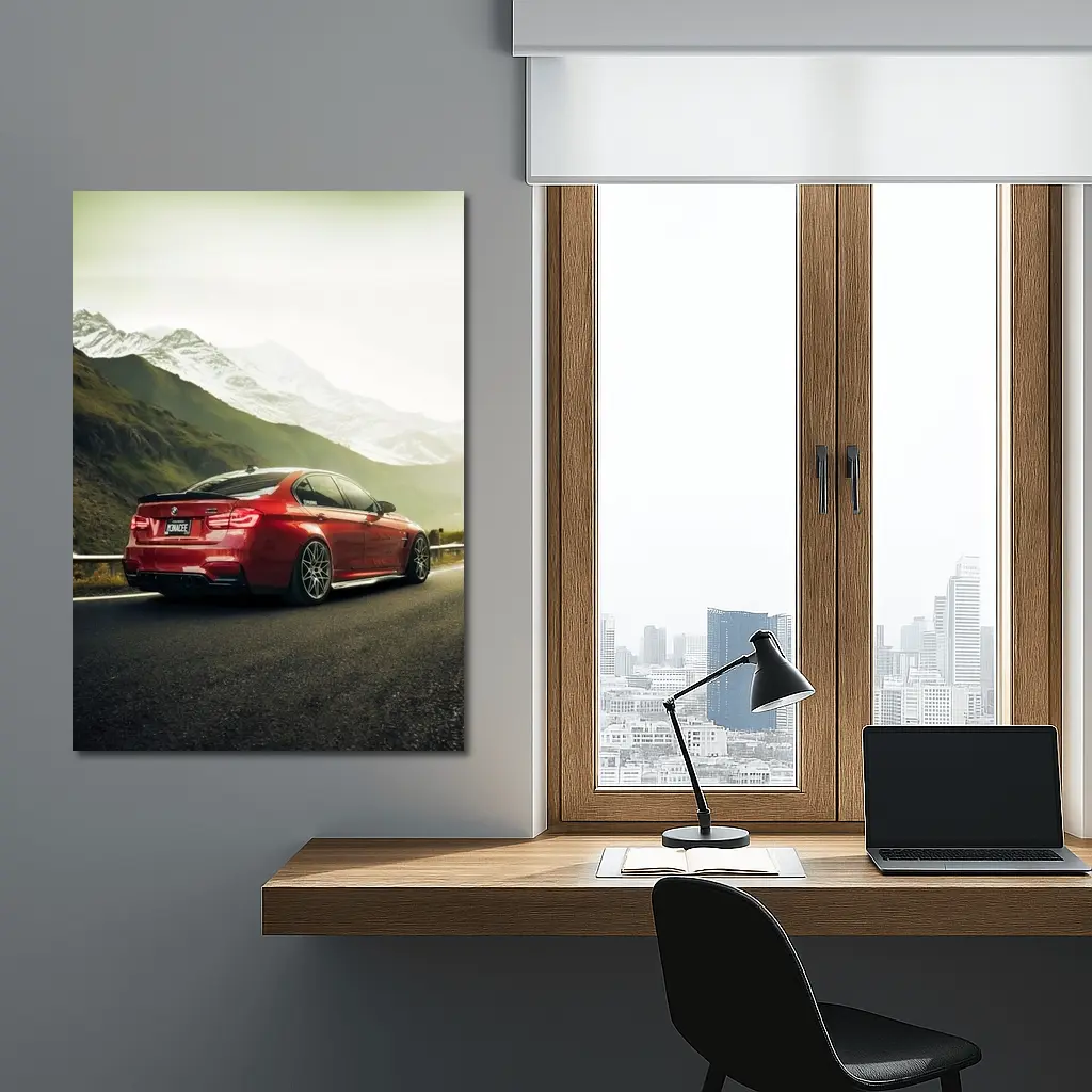 Red BMW M3 F80 Mountain Road Shot – Wall Art