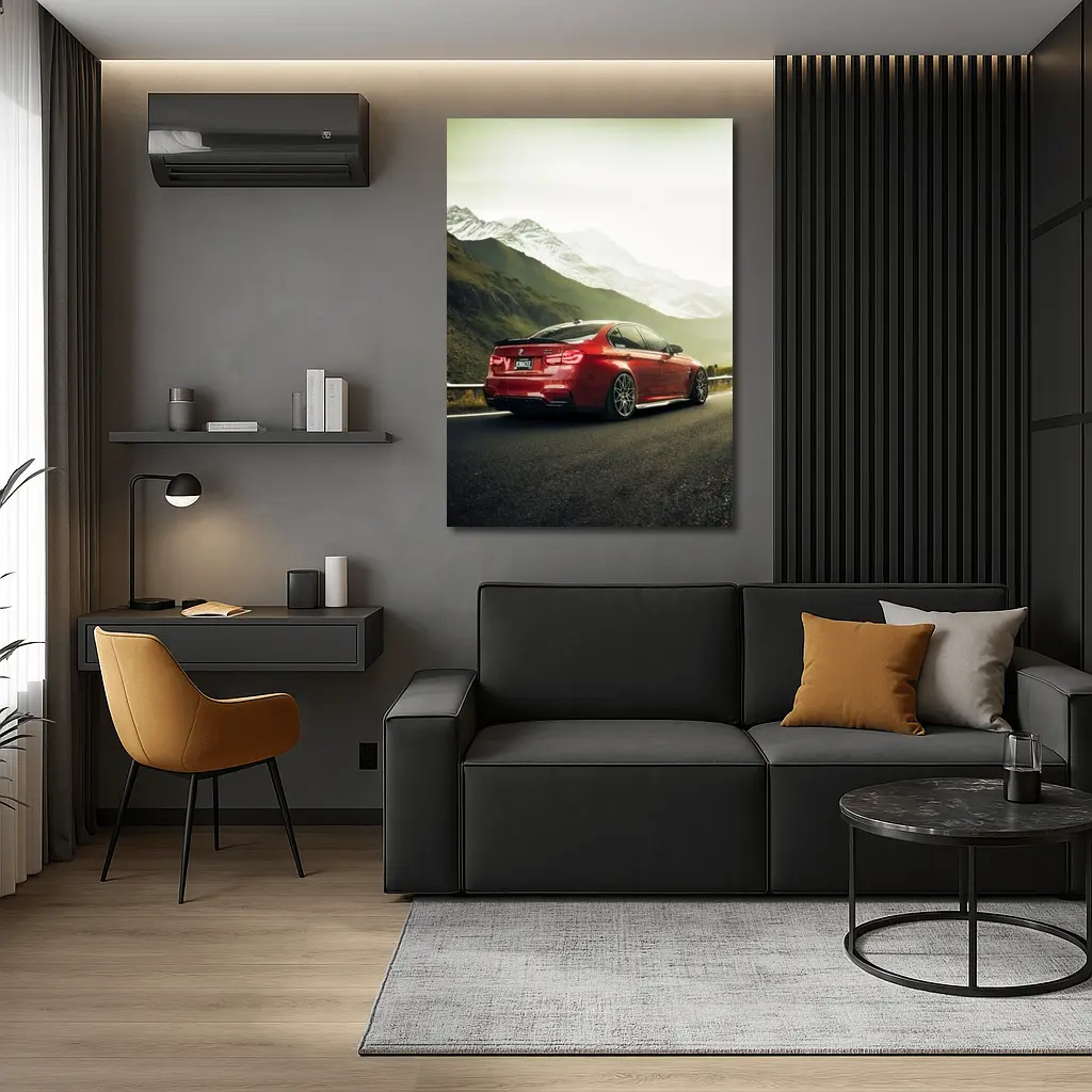 Red BMW M3 F80 Mountain Road Shot – Wall Art