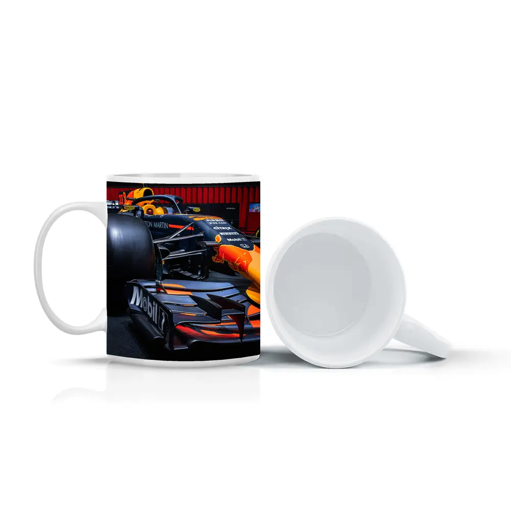Red Bull Racing Formula One Car at Show – Mugs