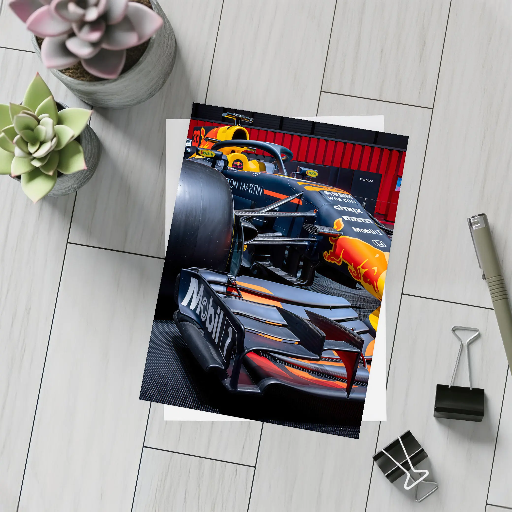 Red Bull Racing Formula One Car at Show – Postcards