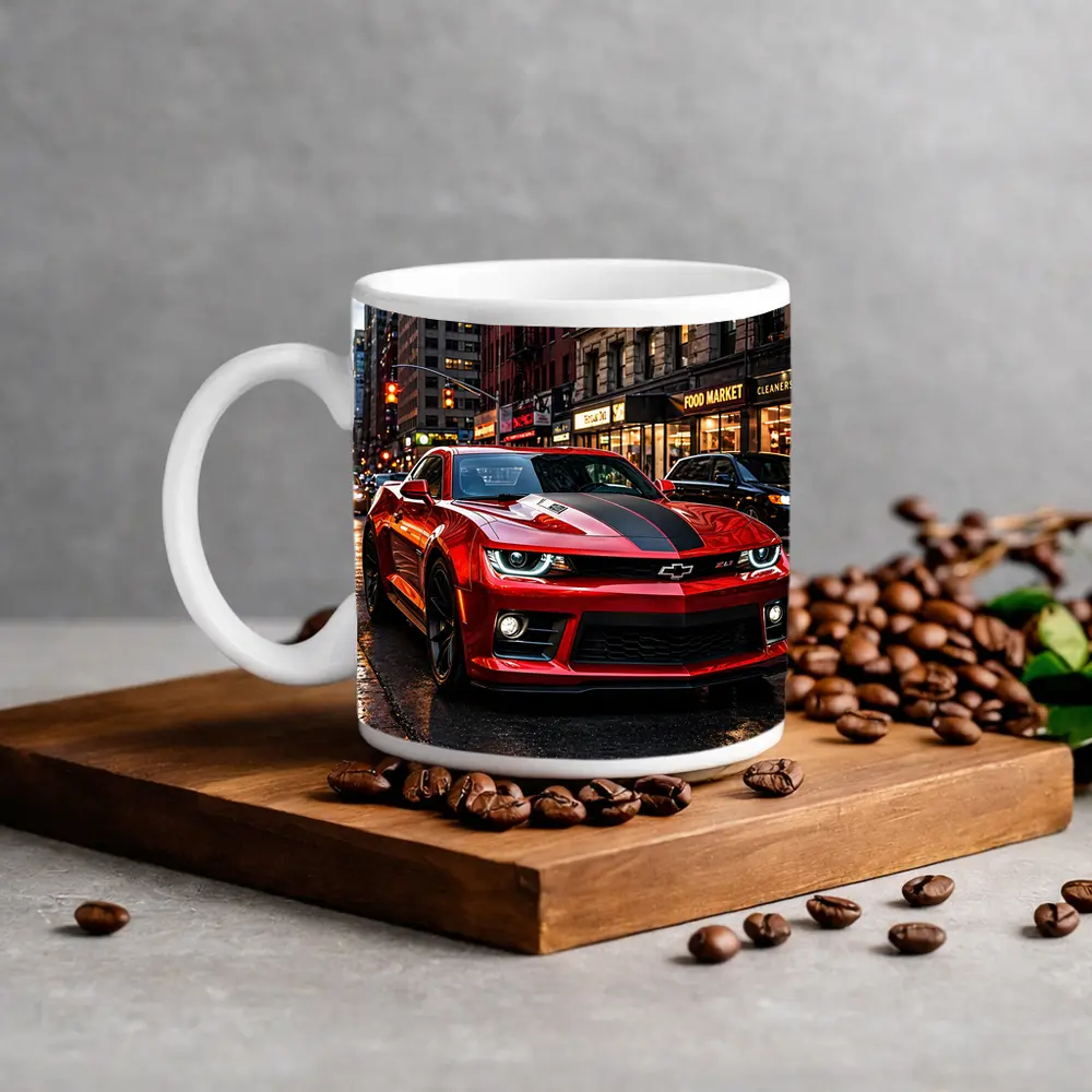 Red Chevrolet Camaro ZL1 New York Street – Mugs