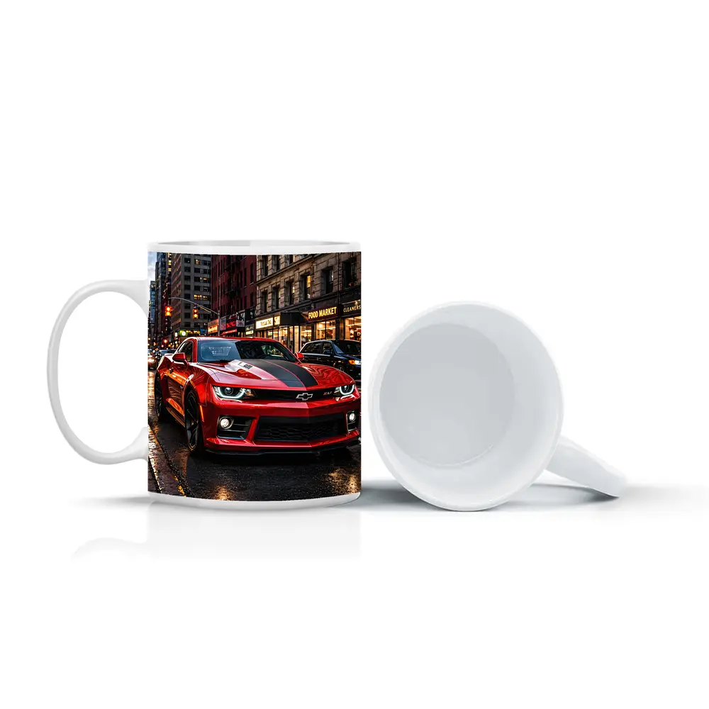 Red Chevrolet Camaro ZL1 New York Street – Mugs