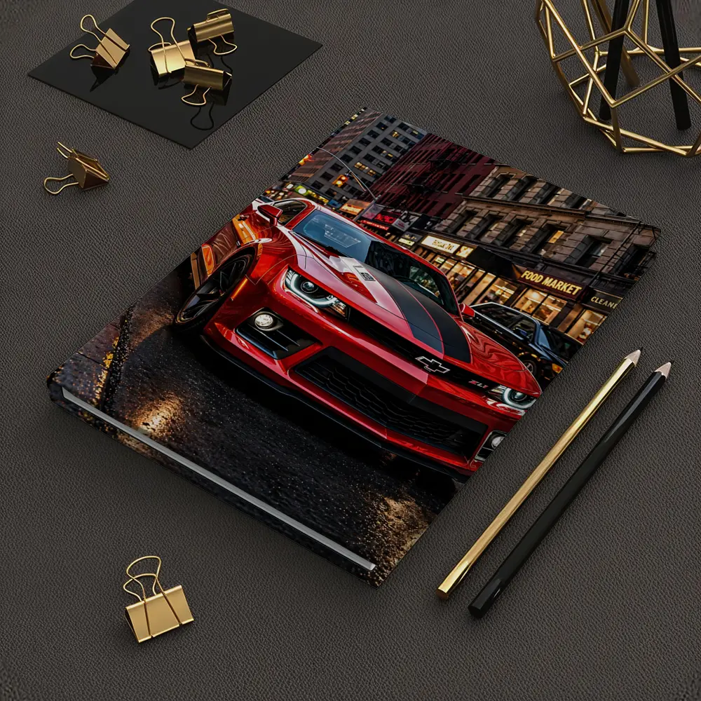 Red Chevrolet Camaro ZL1 New York Street – Notebooks