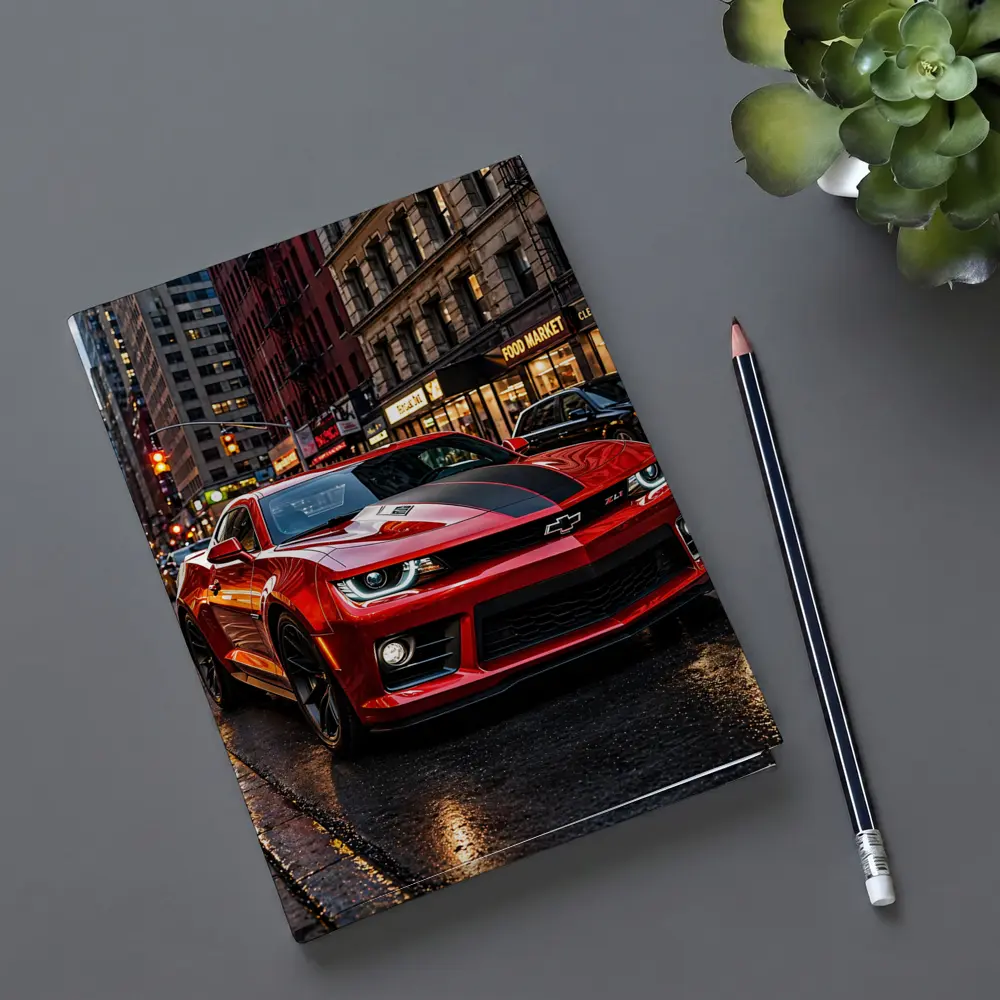 Red Chevrolet Camaro ZL1 New York Street – Notebooks