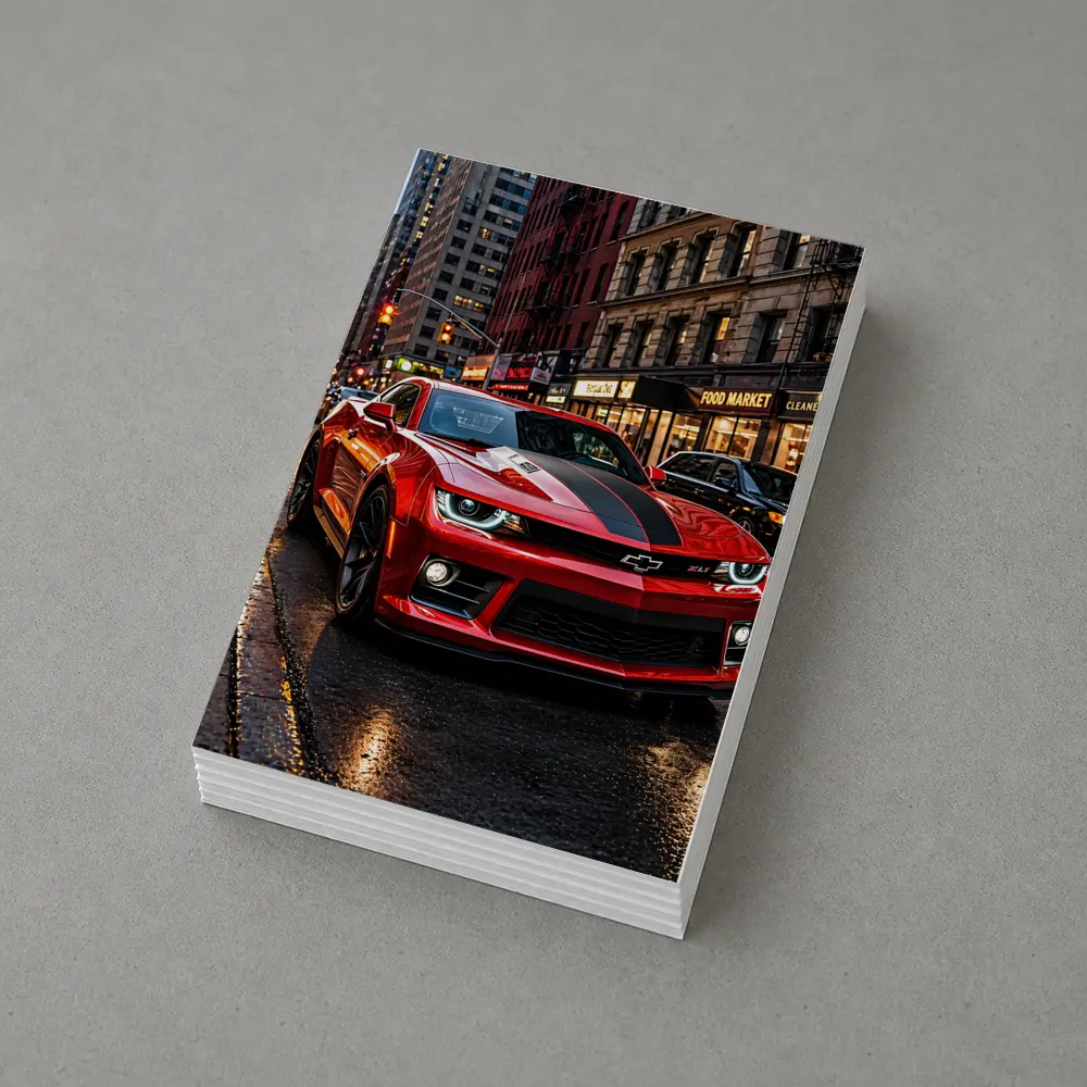 Red Chevrolet Camaro ZL1 New York Street – Postcards