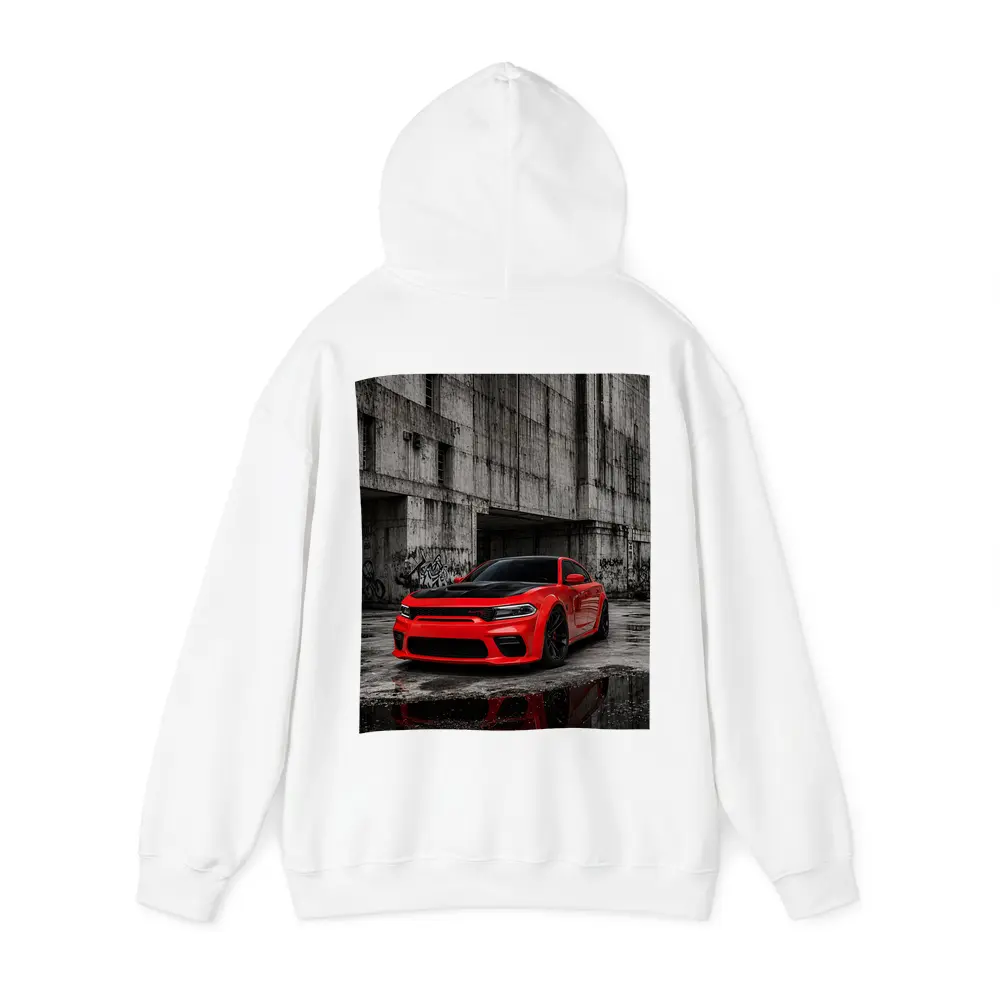 Red Dodge Charger SRT Urban Concrete Background – Hoodies