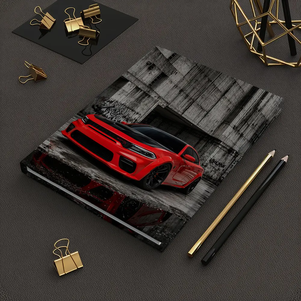 Red Dodge Charger SRT Urban Concrete Background – Notebooks
