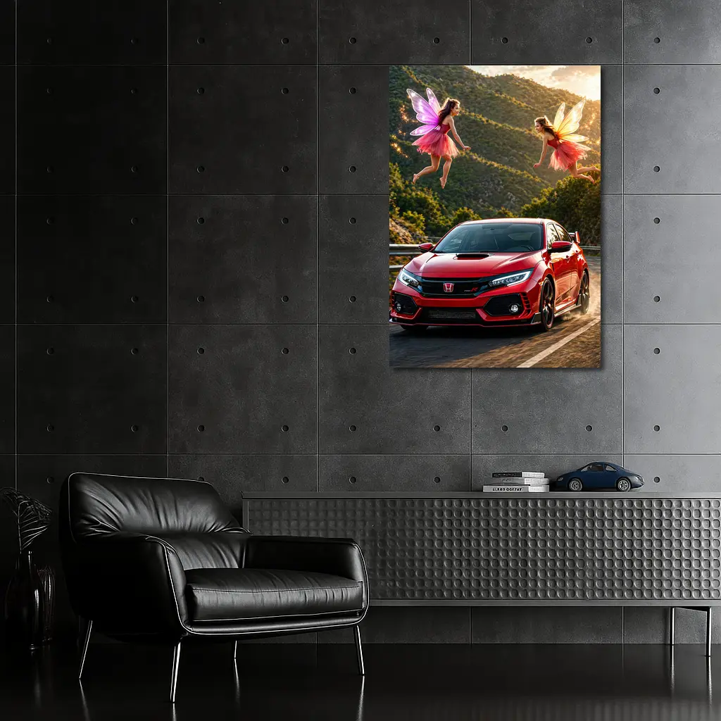 Honda Civic Type R Red Fairy Mountain Road – Wall Art