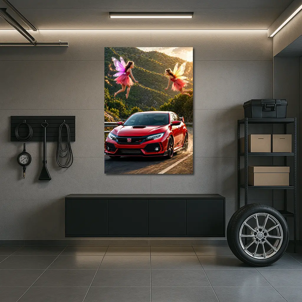 Honda Civic Type R Red Fairy Mountain Road – Wall Art
