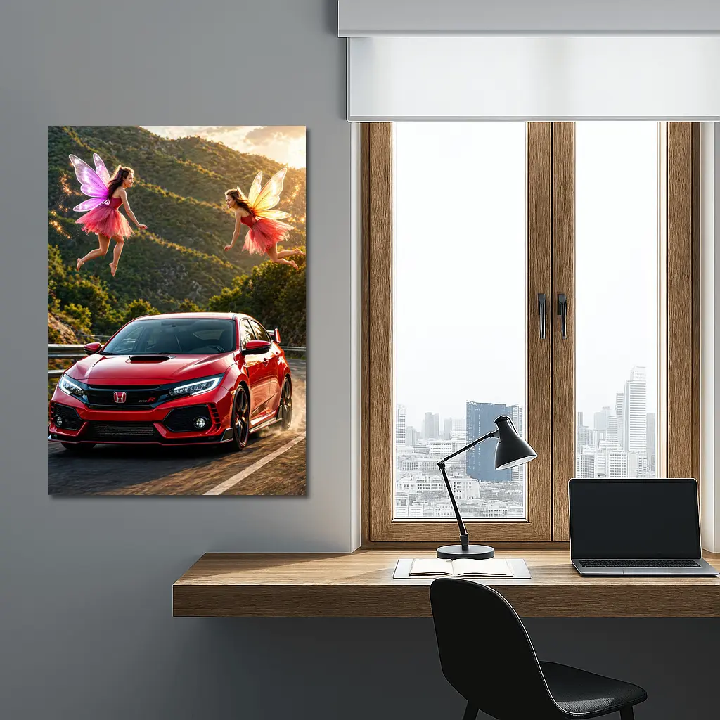 Honda Civic Type R Red Fairy Mountain Road – Wall Art