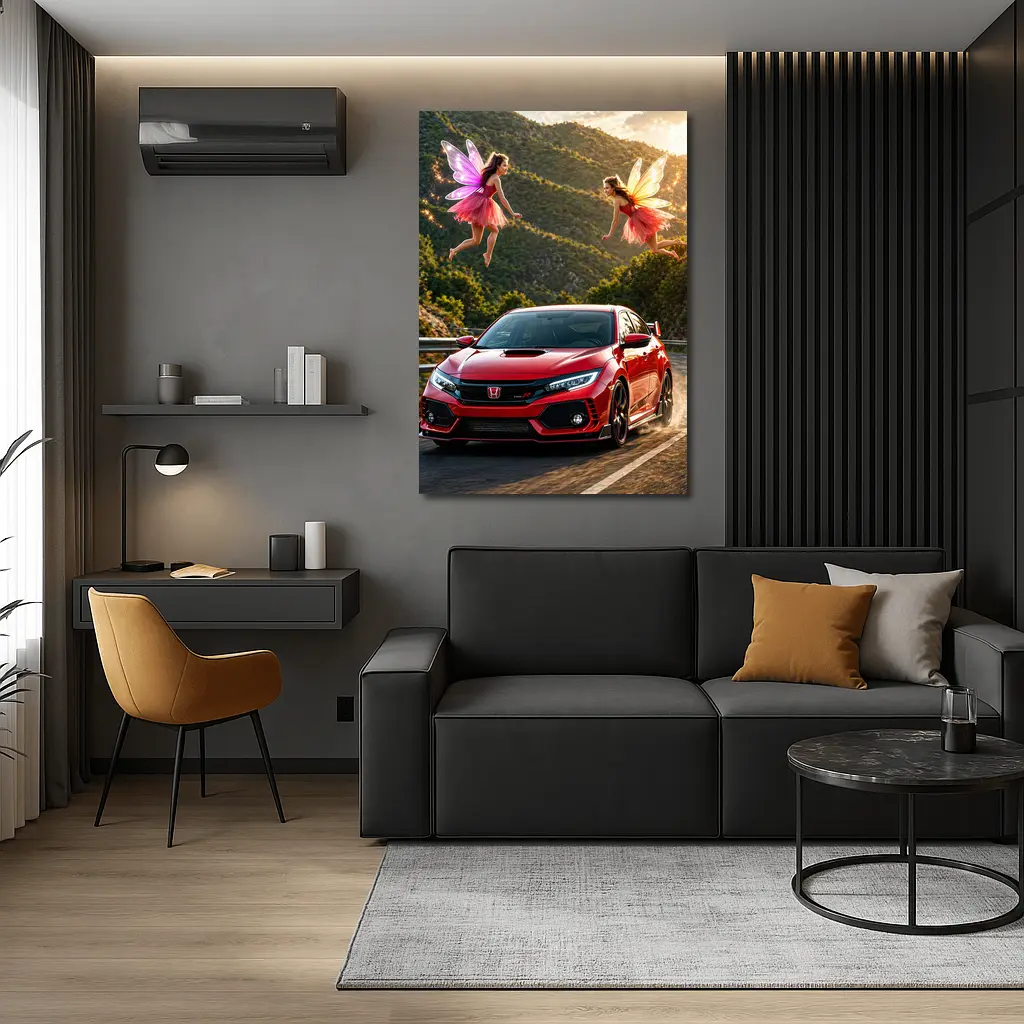 Honda Civic Type R Red Fairy Mountain Road – Wall Art