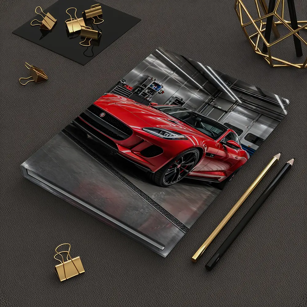 Red Jaguar F Type in Auto Garage – Notebooks
