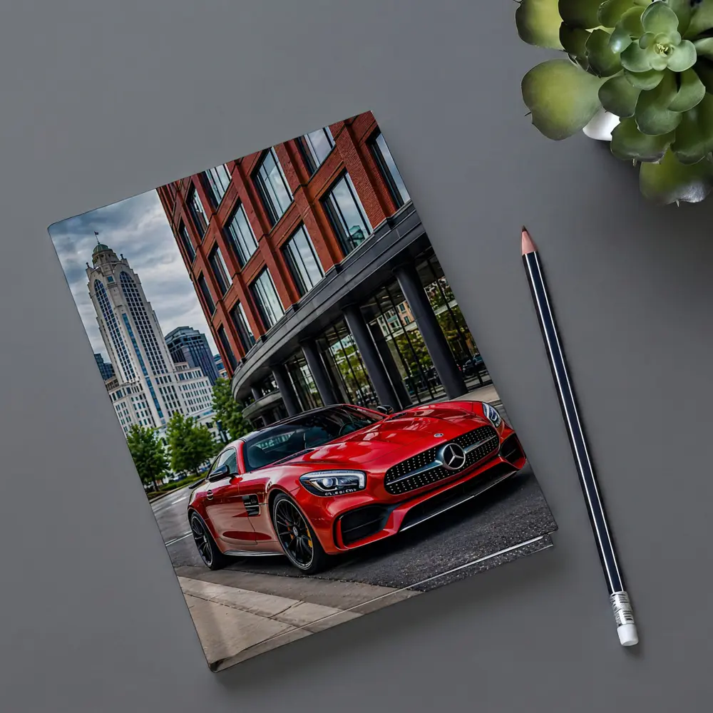 Red Mercedes AMG GT City Street – Notebooks
