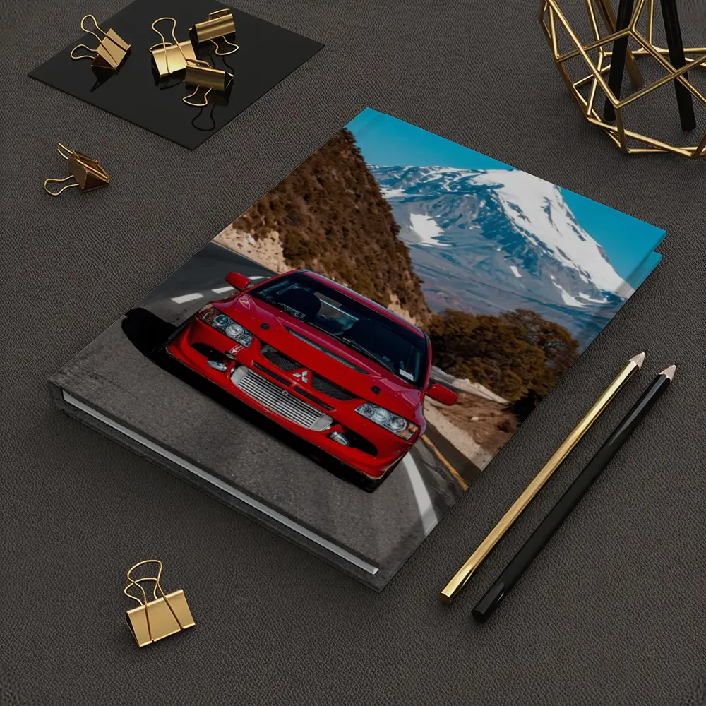 Red Mitsubishi Lancer Evo Mountain Road – Notebooks